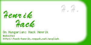 henrik hack business card